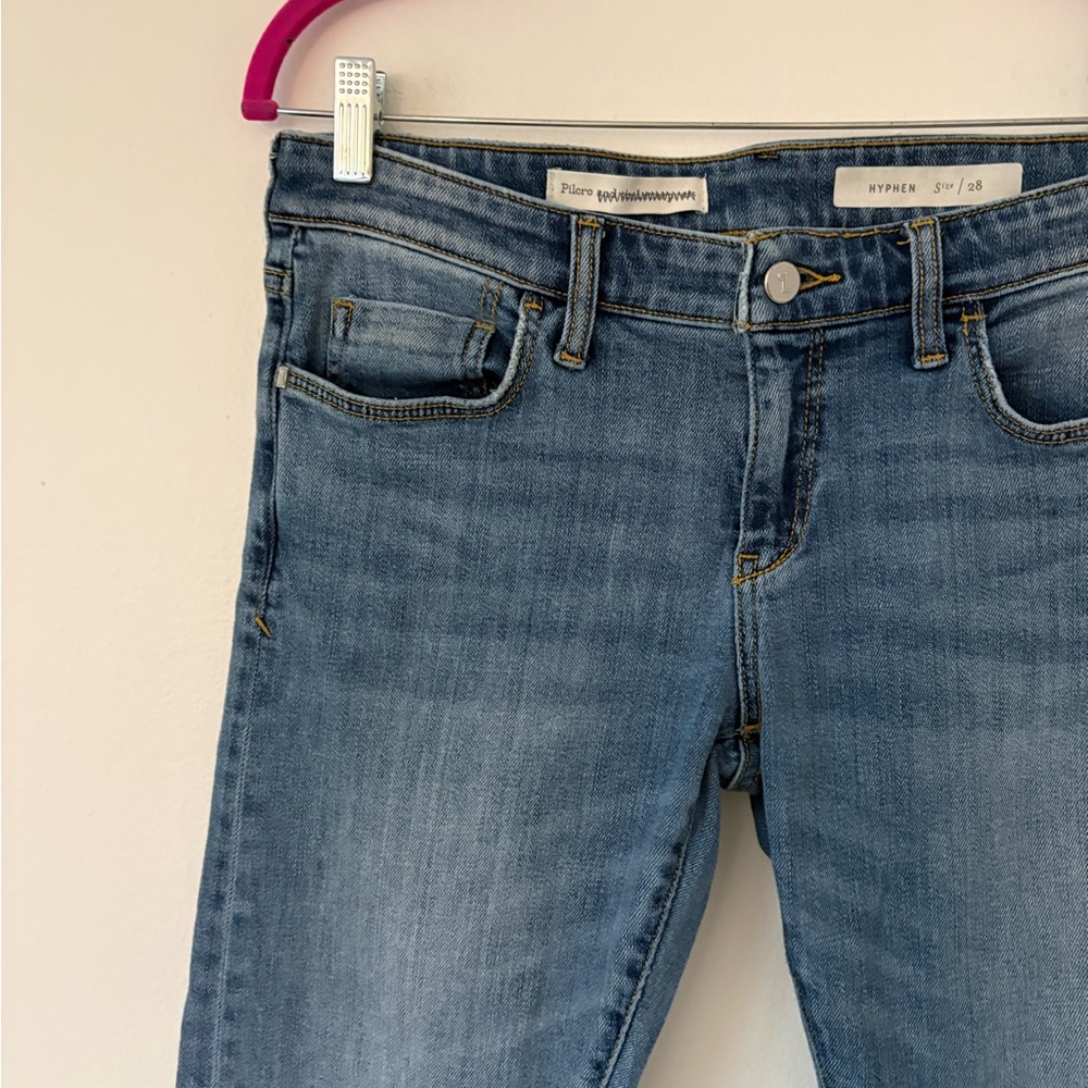 Pilcro And The Letterpress Medium Wash Hyphen Straight Leg Jean Size 28 - Picture 6 of 8